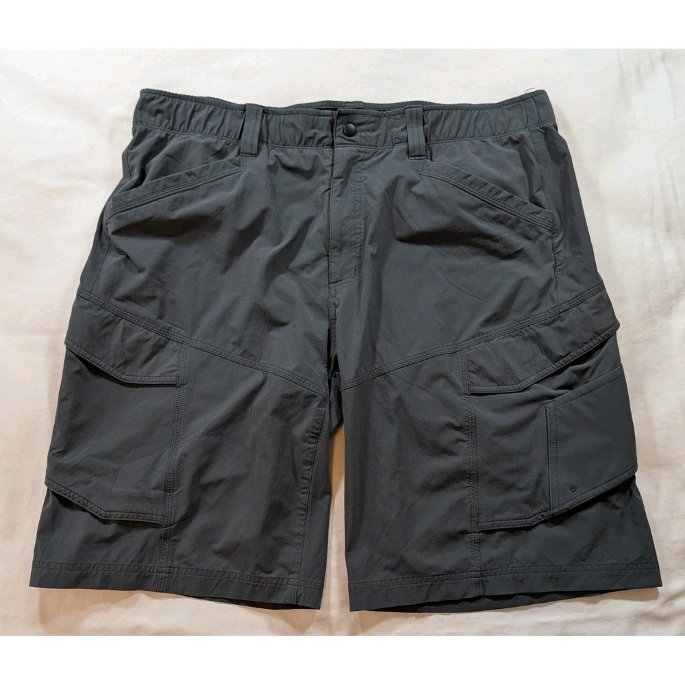 Scheels Outfitter Mens XL Gray Technical Hiking Angler Cargo Shorts Stretch Tech - Picture 1 of 8